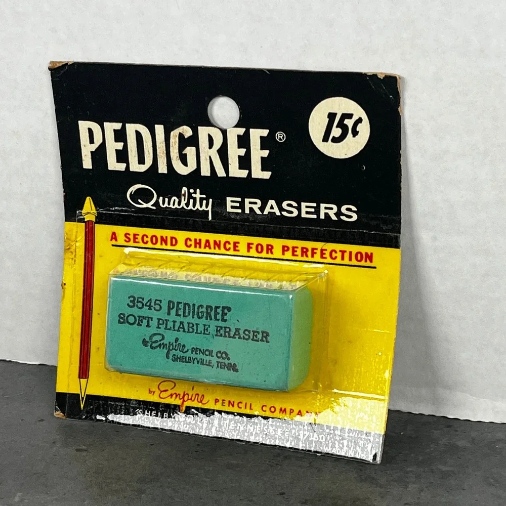 Vintage‎ Pedigree Soft Pliable Eraser 3545 Empire Pencil Co New Old Stock Teal